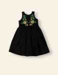 CCGDRS20 Black Corduroy Embroidery Frock (5)